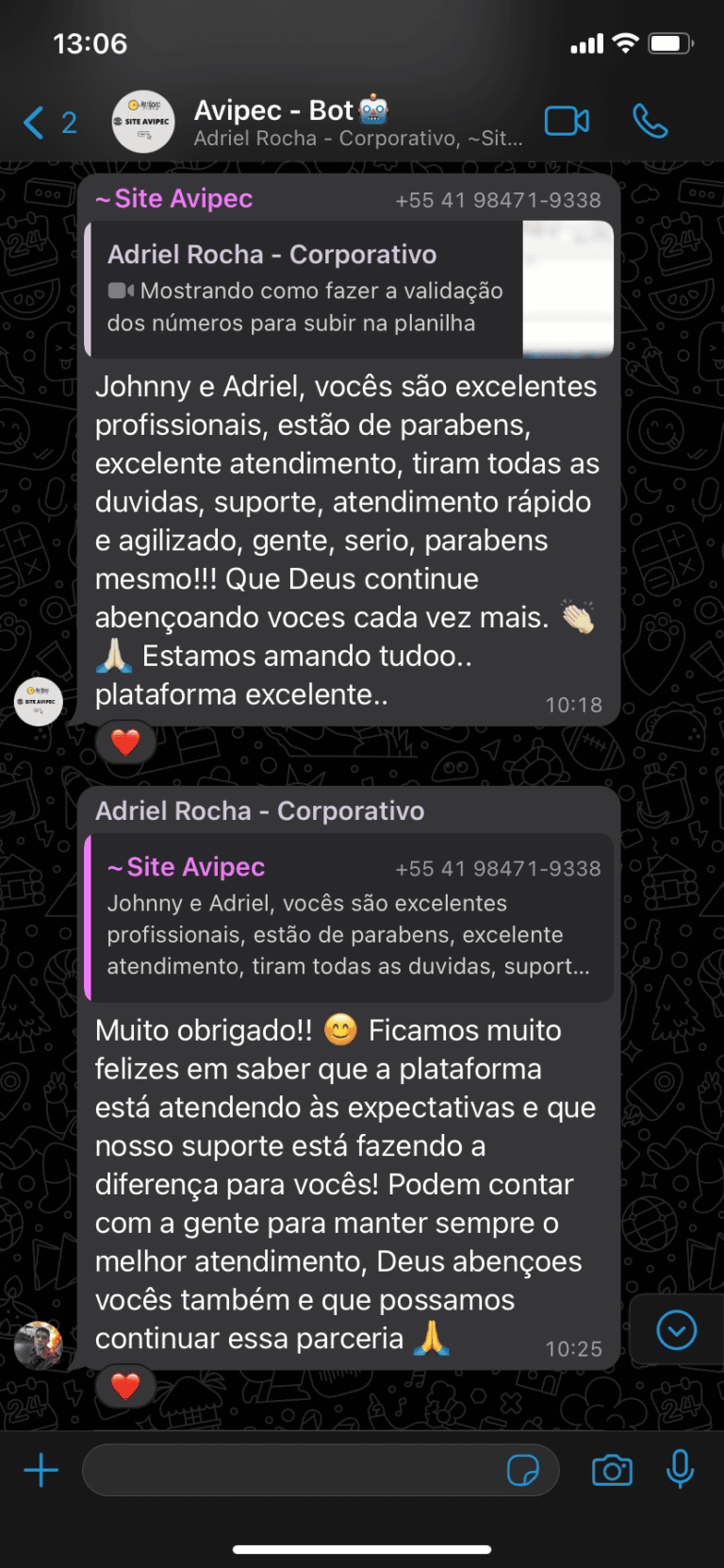 Depoimento Avipec