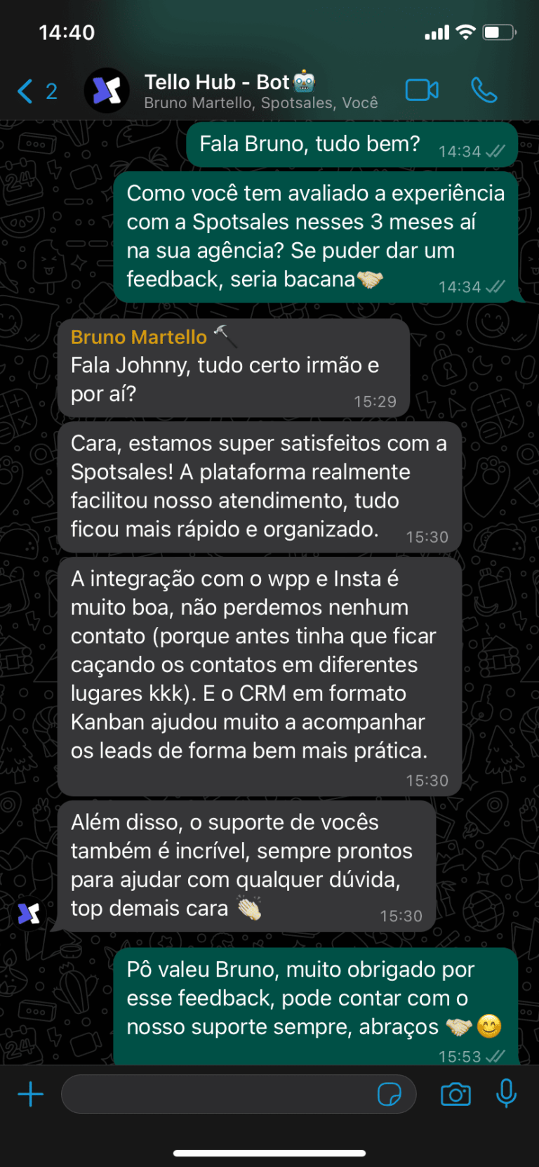 Depoimento Tello Hub